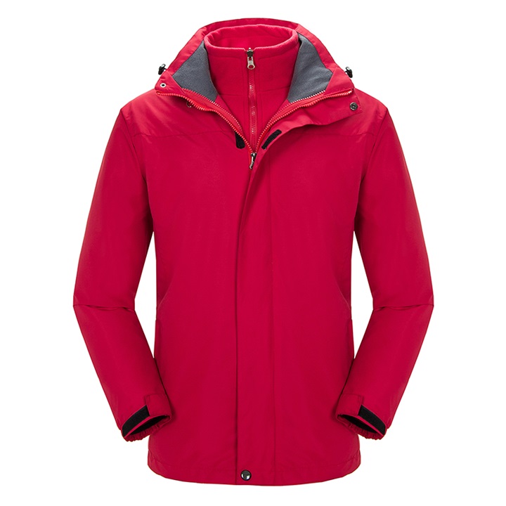 男士素色沖鋒衣兩件套沖鋒衣--湖藍色(圖3)