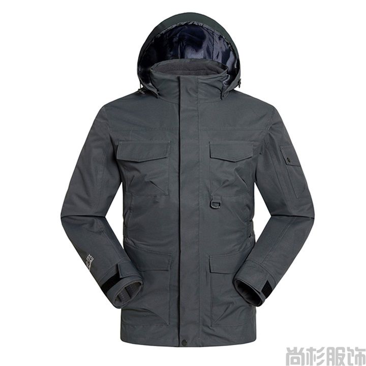 軍綠色兩件套工裝風格沖鋒衣(圖9) 軍綠色兩件套工裝風格沖鋒衣(圖9)