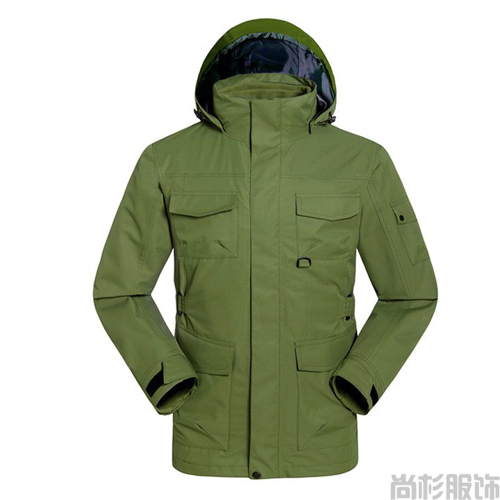 軍綠色兩件套工裝風格沖鋒衣(圖7) 軍綠色兩件套工裝風格沖鋒衣(圖7)