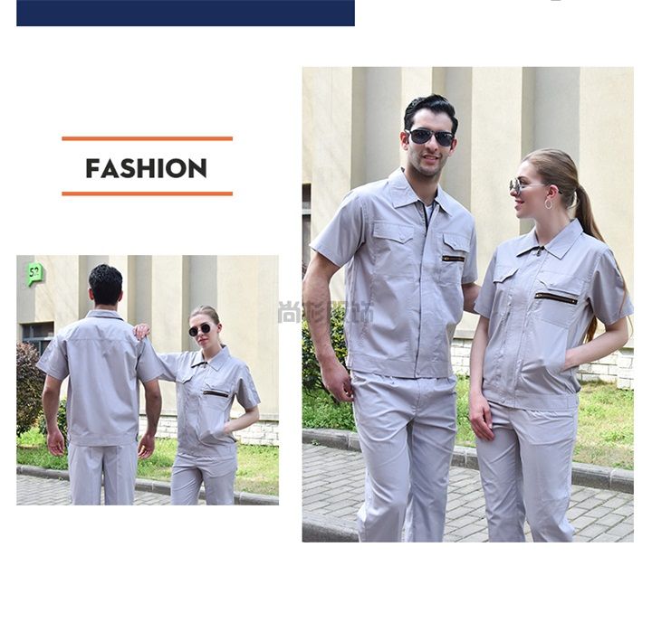 夏季滌棉短袖防靜電工作服SX060(圖1) 夏季滌棉短袖防靜電工作服SX060(圖1)